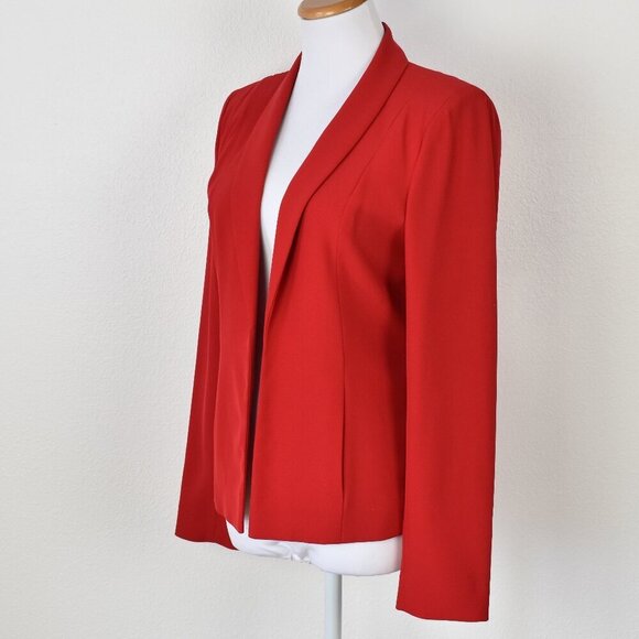 Calvin Klein Open Front Red Blazer Jacket - Picture 5 of 7